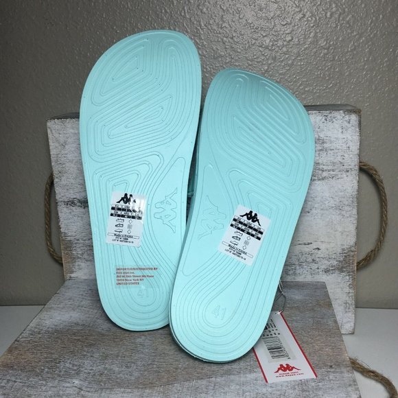 Kappa Banda Adam 4 Slide UNISEX Sandals Green Aqua White Size 8 Brand New - Picture 5 of 6